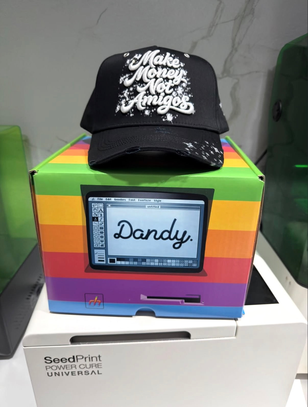 Dandy hats “makey money not amigos”